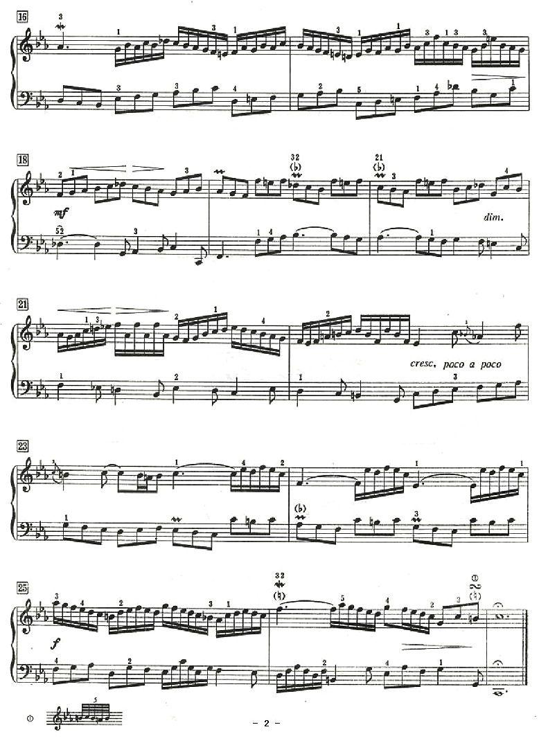 二部小赋格曲（c小调）钢琴曲谱（图2）