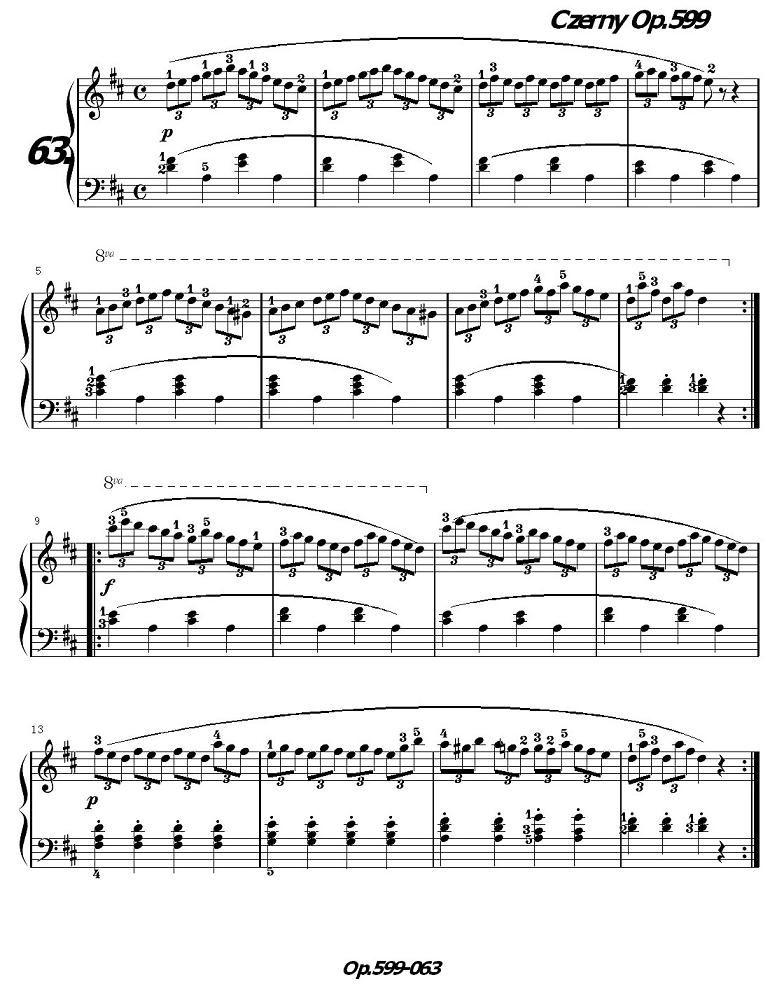 《车尔尼练习曲》OP.599之061-070钢琴曲谱（图5）
