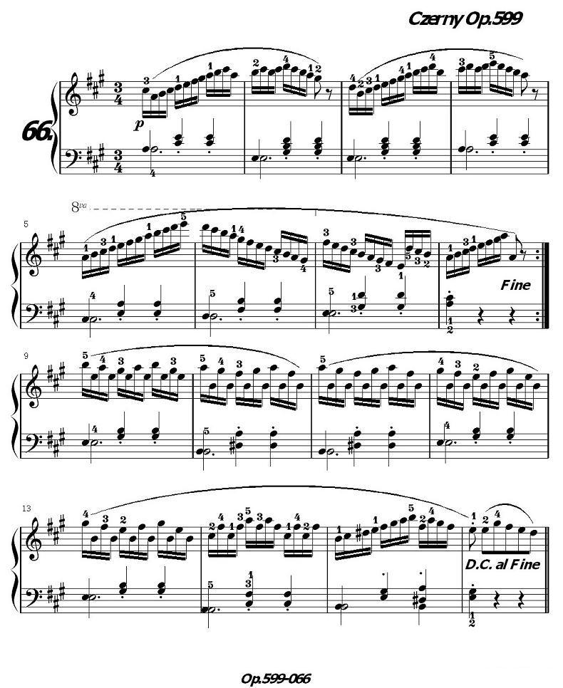 《车尔尼练习曲》OP.599之061-070钢琴曲谱（图9）