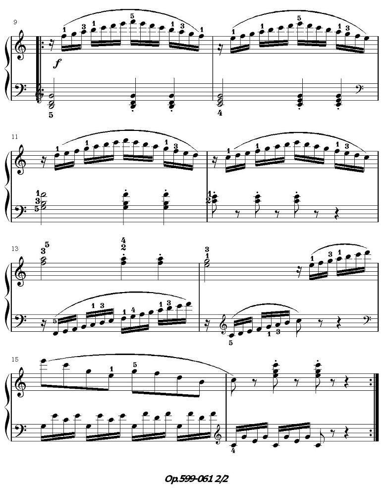 《车尔尼练习曲》OP.599之061-070钢琴曲谱（图2）