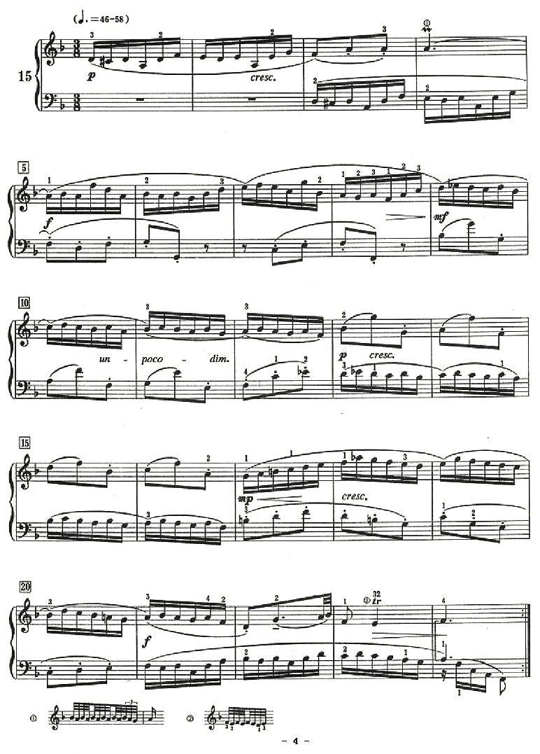 为初学者用的六首小前奏曲钢琴曲谱（图4）