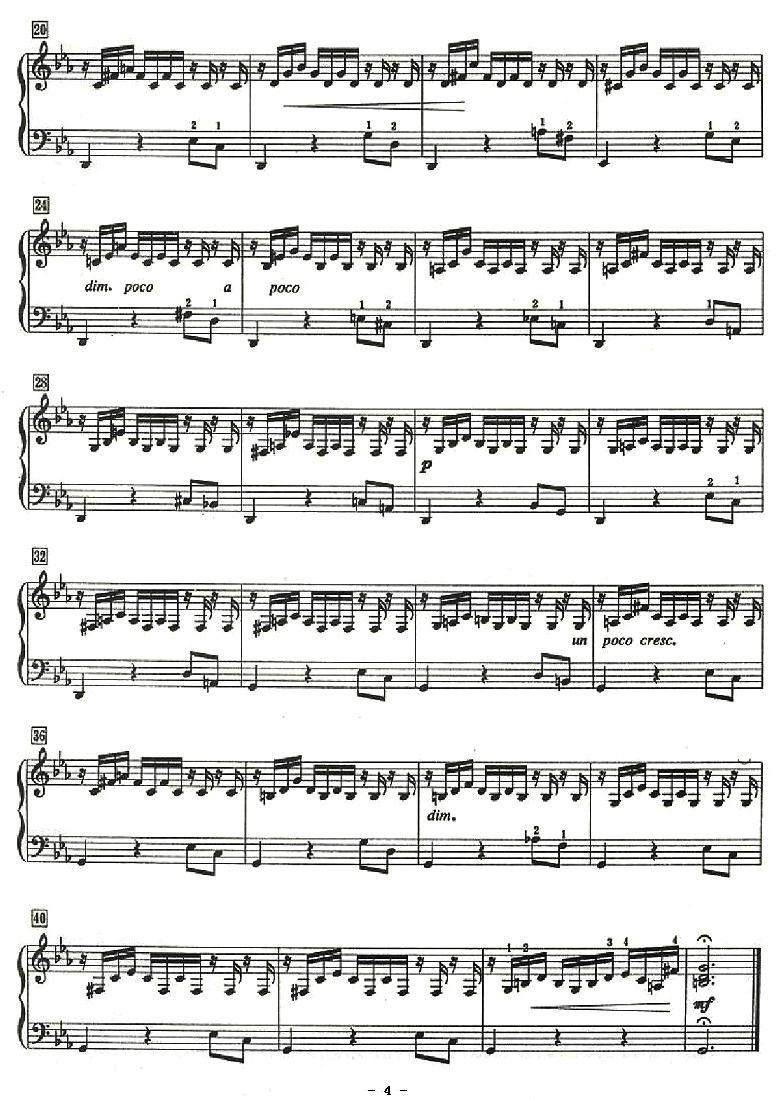 十二首小前奏曲（为初学者而作的练习曲）钢琴曲谱（图4）