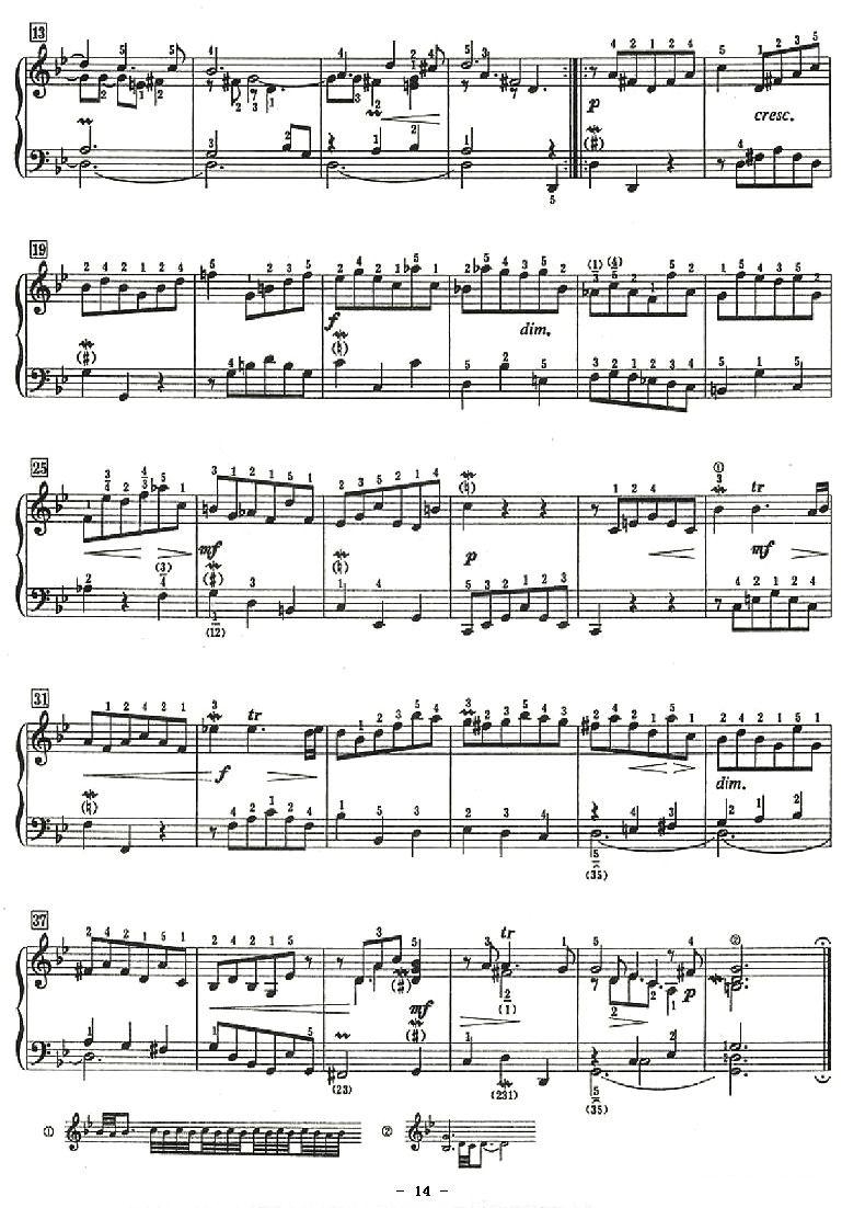 十二首小前奏曲（为初学者而作的练习曲）钢琴曲谱（图14）