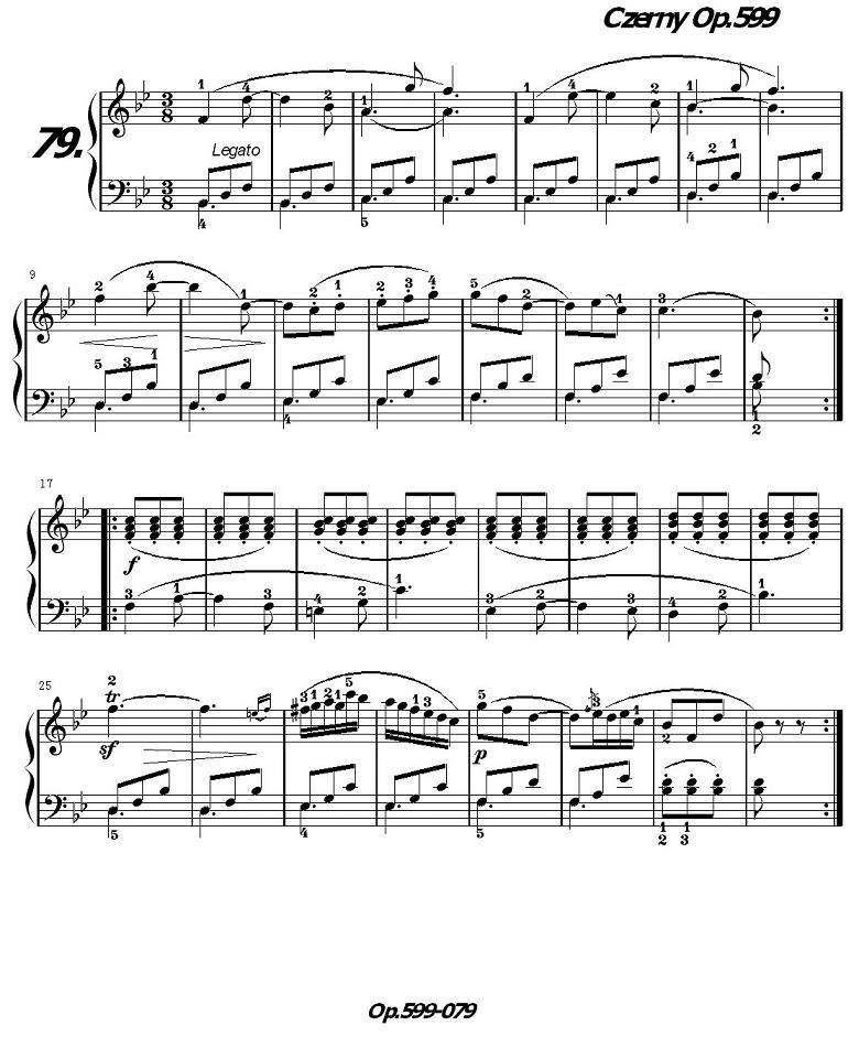 《车尔尼练习曲》OP.599之071-080钢琴曲谱（图9）