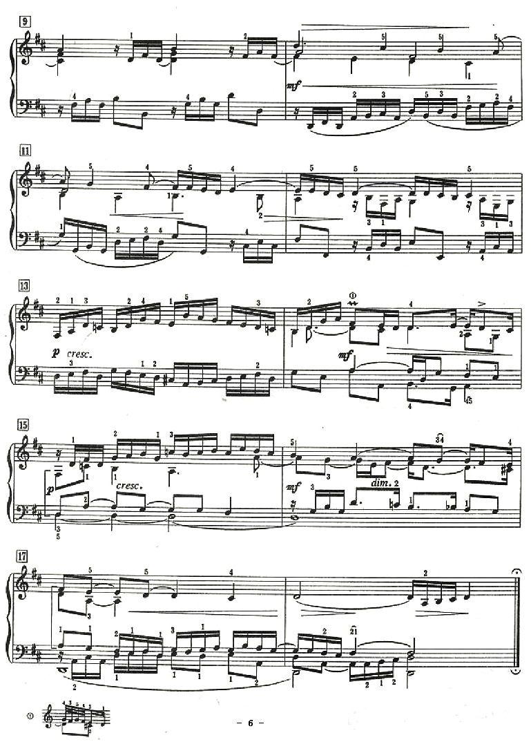 十二首小前奏曲（为初学者而作的练习曲）钢琴曲谱（图6）