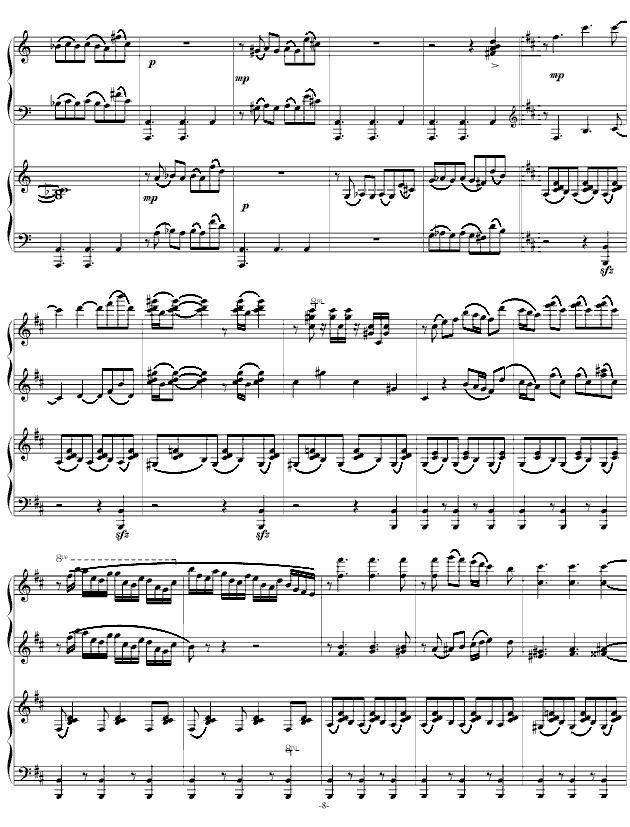 自由探戈（四手联弹）钢琴曲谱（图8）