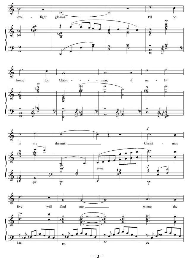 我要回家过圣诞（正谱 [美]）钢琴曲谱（图3）