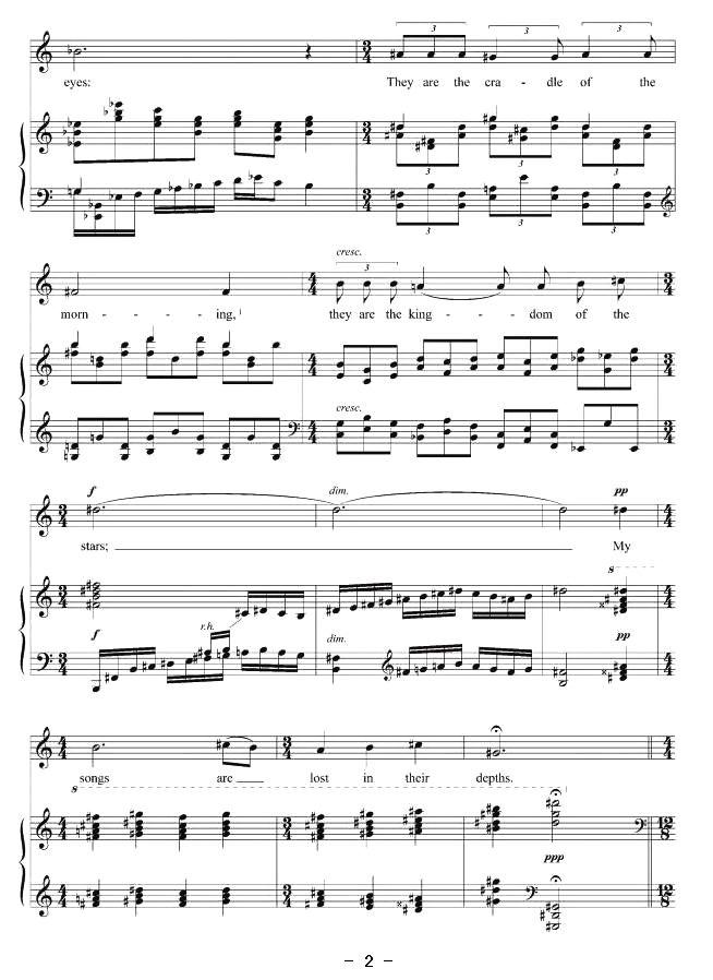 荒野中的小鸟（正谱 [印、美]）钢琴曲谱（图2）