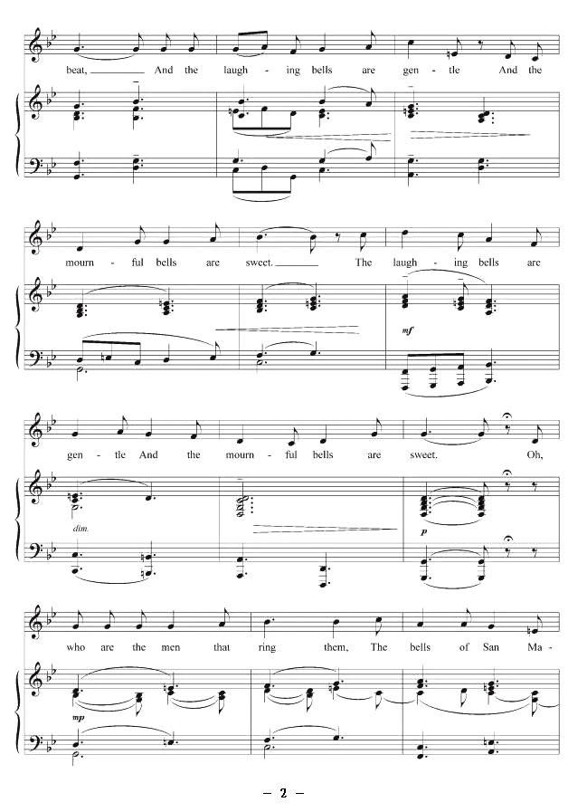 桑玛丽岛的钟声（正谱 [英]）钢琴曲谱（图2）