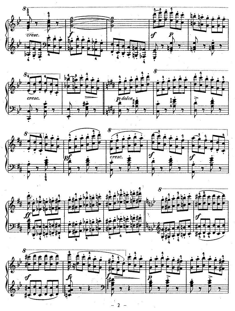 《车尔尼钢琴八度练习曲》OP.553-5钢琴曲谱（图2）