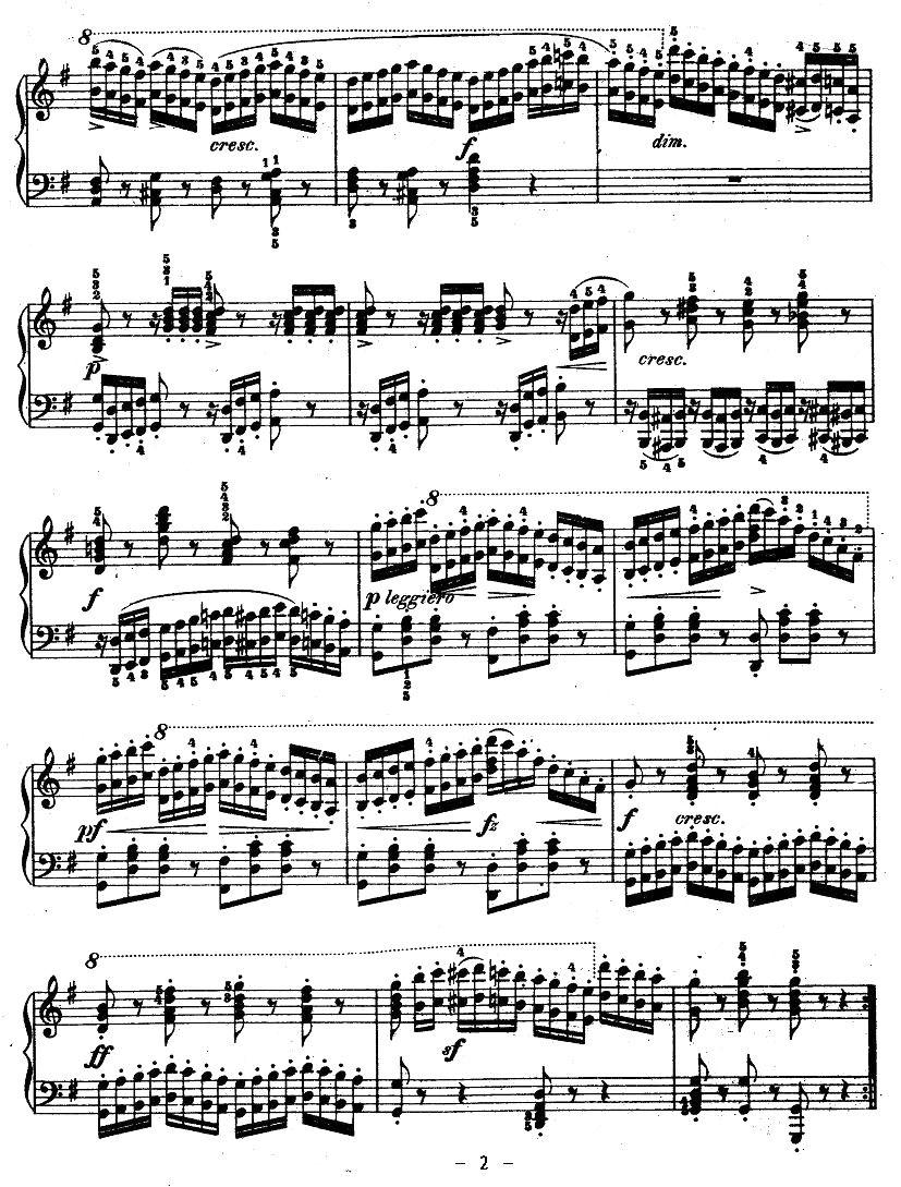 《车尔尼钢琴八度练习曲》OP.553-2钢琴曲谱（图2）