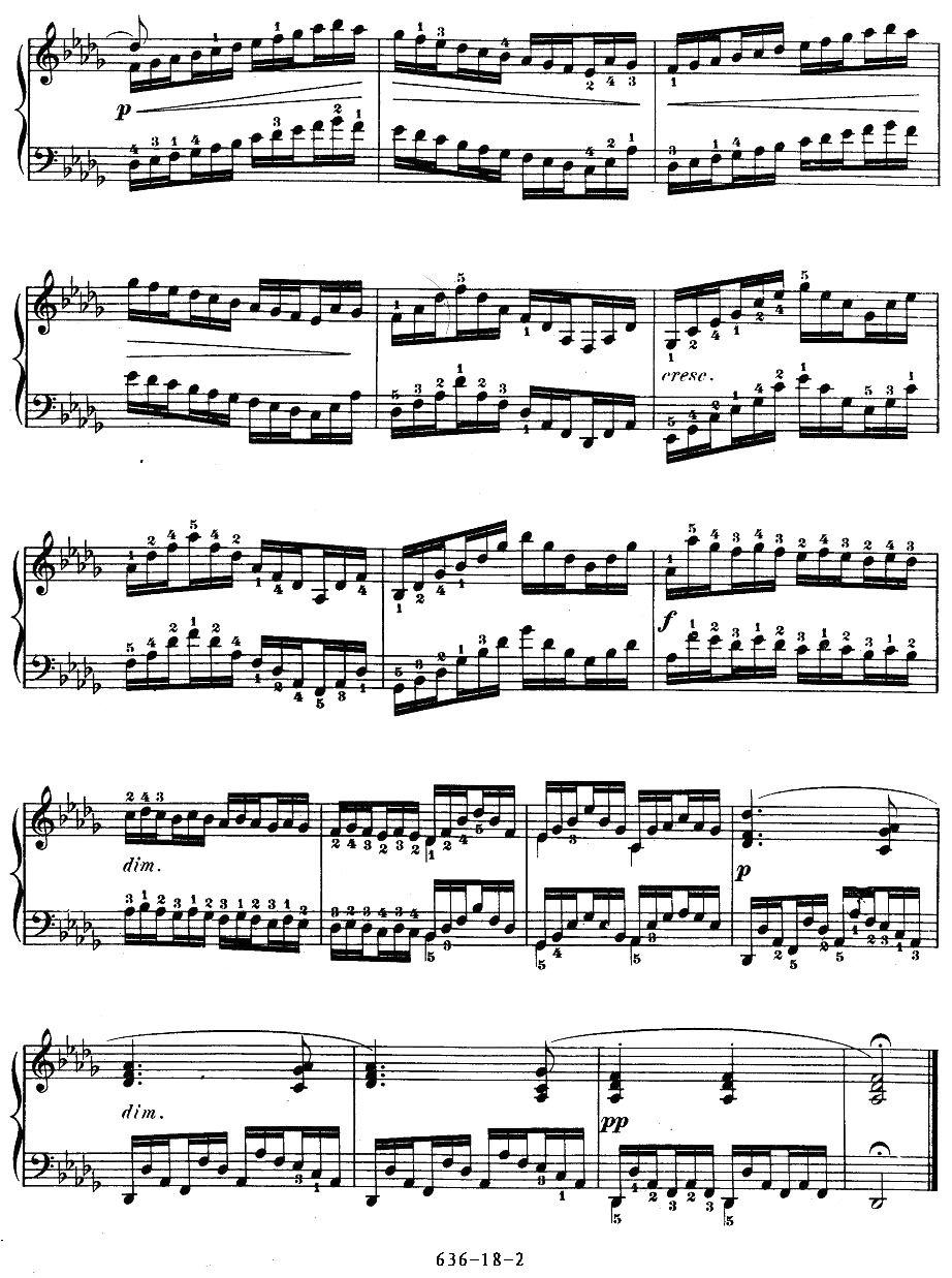 《车尔尼钢琴手指灵巧初步练习曲》OP.636-18钢琴曲谱（图2）