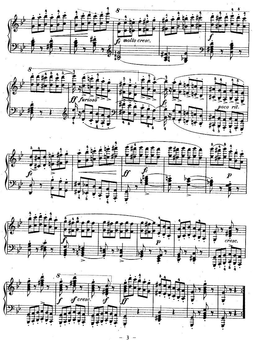 《车尔尼钢琴八度练习曲》OP.553-5钢琴曲谱（图3）