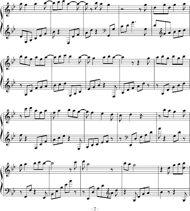 夜风钢琴曲谱（图2）