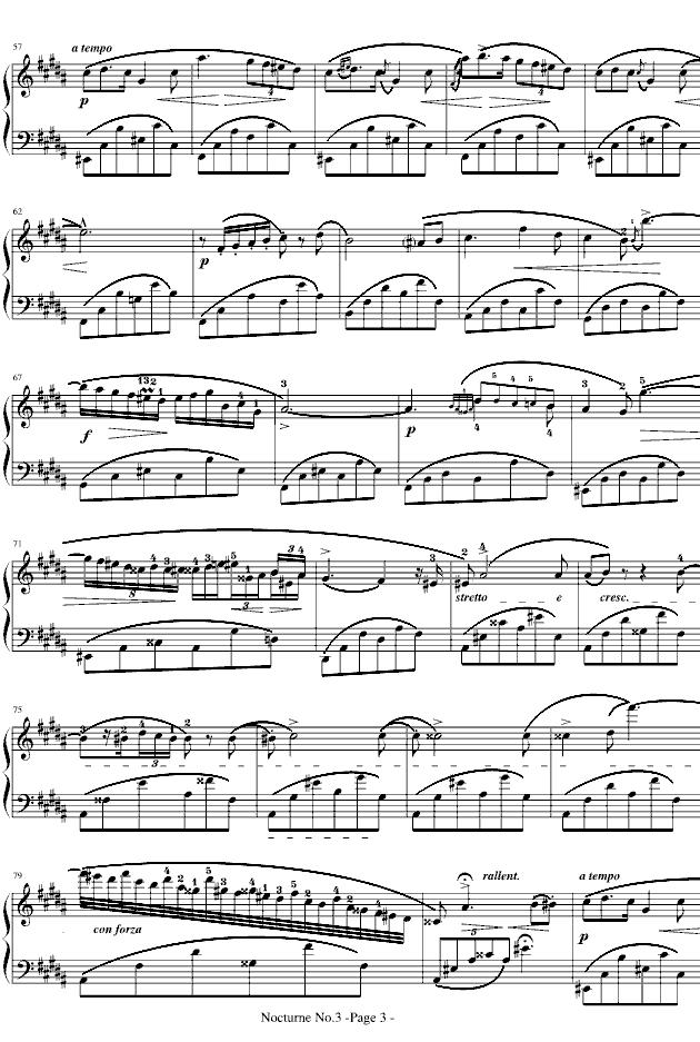 夜曲No.3,Op.9-3钢琴曲谱（图3）