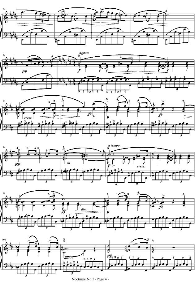夜曲No.3,Op.9-3钢琴曲谱（图4）