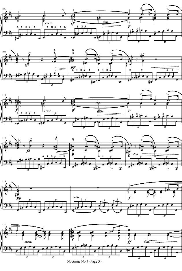 夜曲No.3,Op.9-3钢琴曲谱（图5）