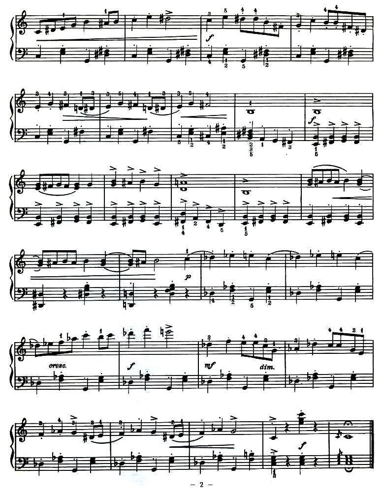 凯旋进行曲（选自交响童话《彼得与狼》）钢琴曲谱（图2）