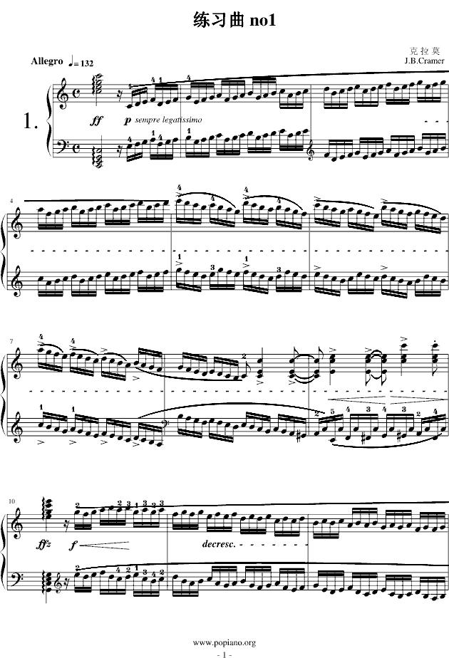 练习曲 no1钢琴曲谱（图1）