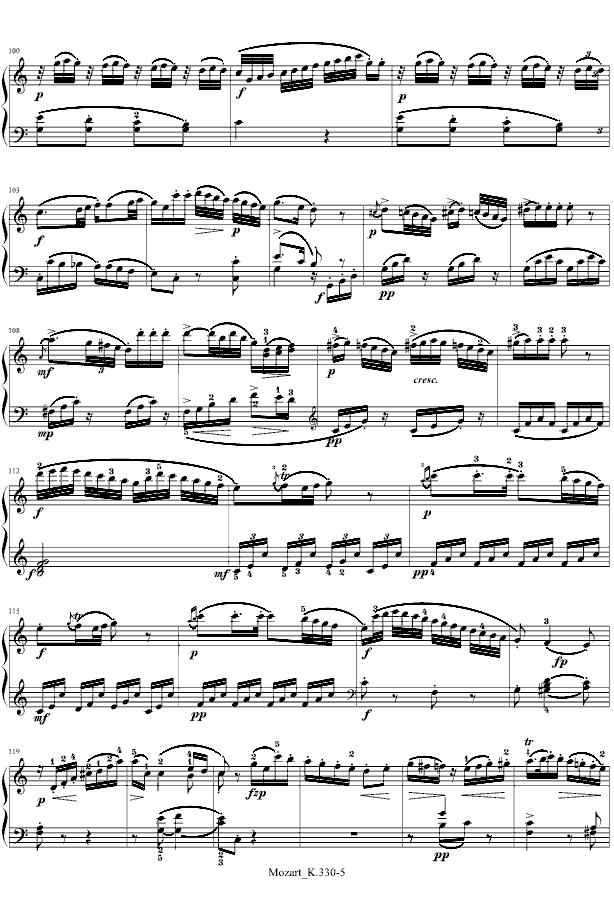 莫扎特C大调第十钢琴奏鸣曲钢琴曲谱（图5）