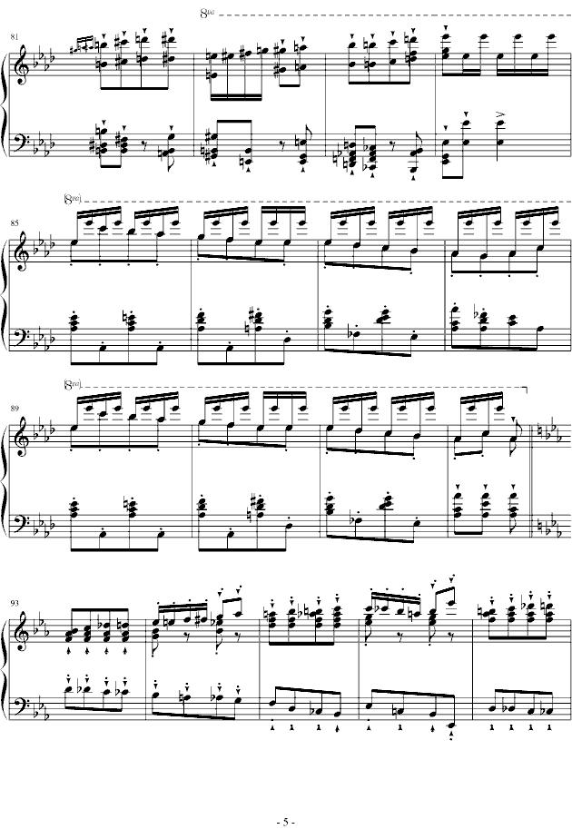 半音阶华丽足尖舞（大加洛普舞曲）钢琴曲谱（图5）