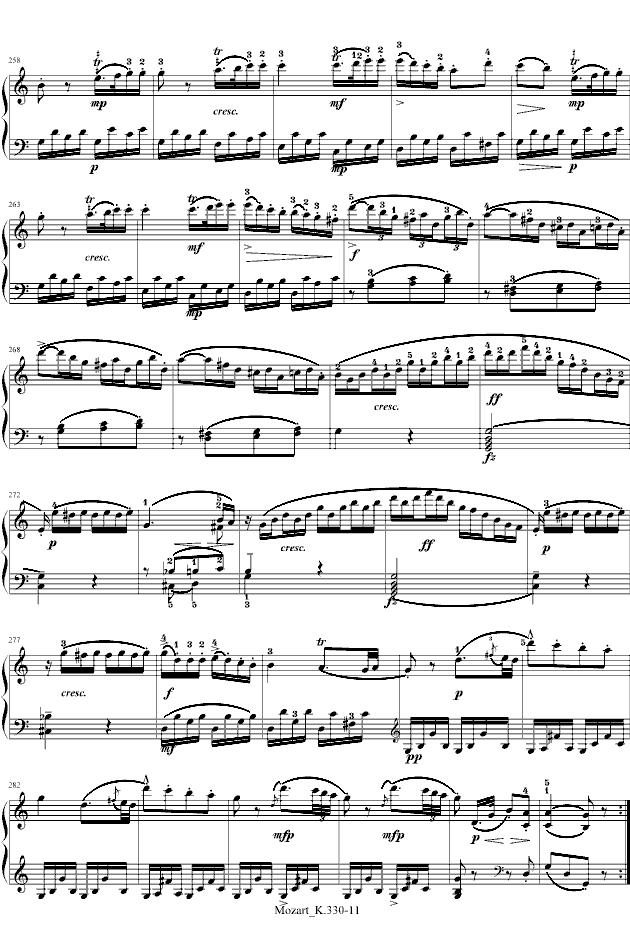 莫扎特C大调第十钢琴奏鸣曲钢琴曲谱（图11）