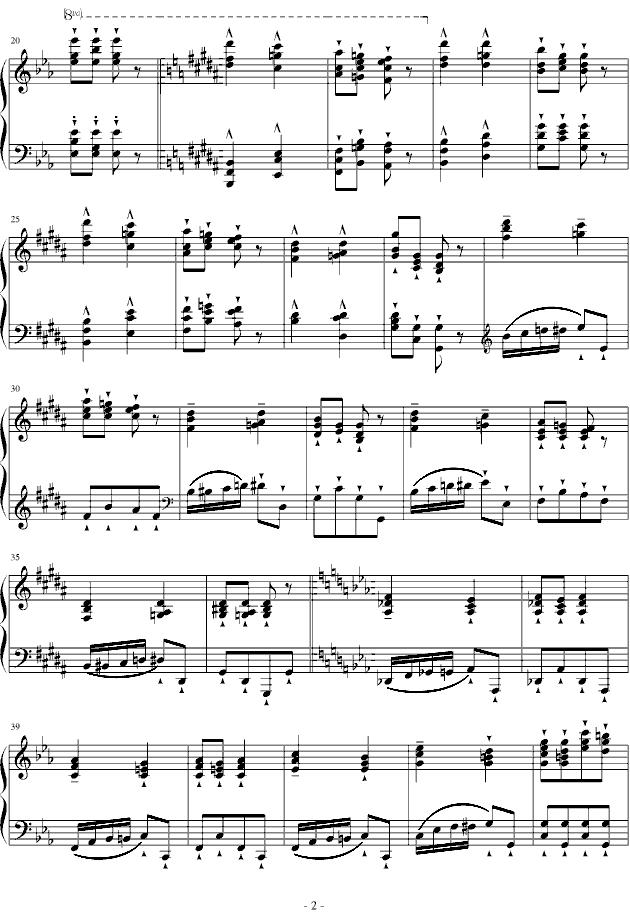 半音阶华丽足尖舞（大加洛普舞曲）钢琴曲谱（图2）