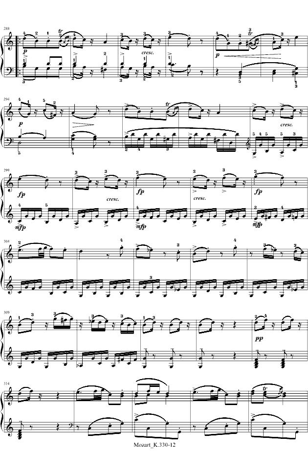 莫扎特C大调第十钢琴奏鸣曲钢琴曲谱（图12）