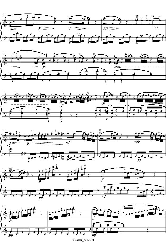 莫扎特C大调第十钢琴奏鸣曲钢琴曲谱（图4）