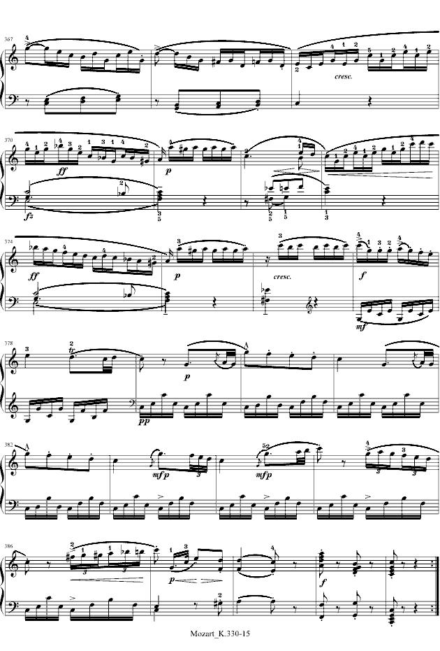 莫扎特C大调第十钢琴奏鸣曲钢琴曲谱（图15）