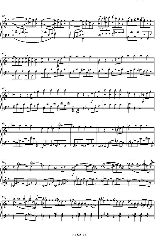 G大调弦乐小夜曲钢琴曲谱（图12）