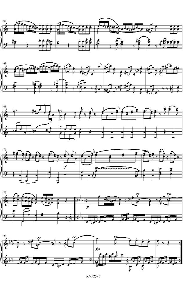G大调弦乐小夜曲钢琴曲谱（图7）
