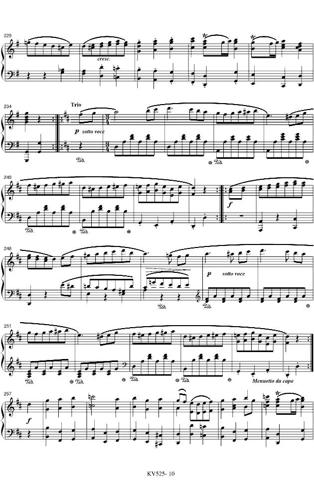 G大调弦乐小夜曲钢琴曲谱（图10）