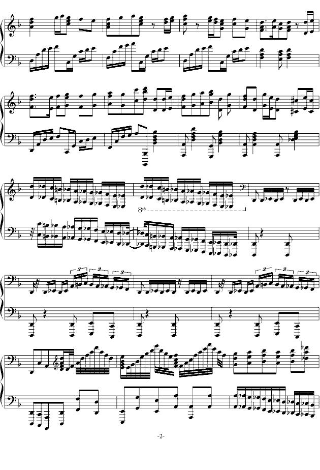加勒比海盗主题曲钢琴曲谱（图2）