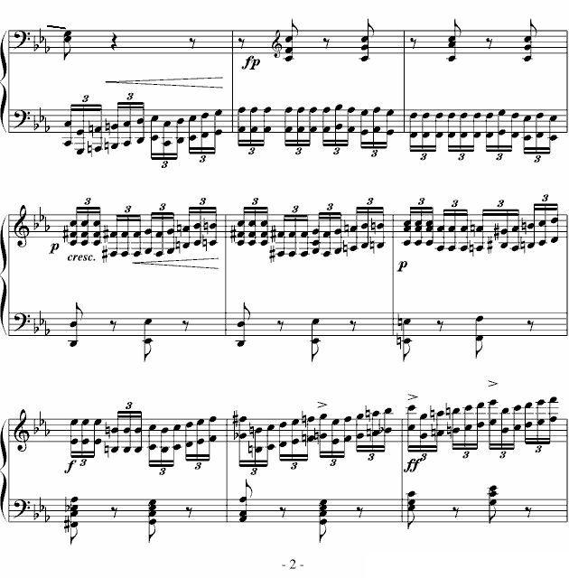 八度练习曲（十级类技巧性练习曲）钢琴曲谱（图2）