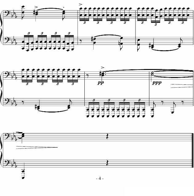八度练习曲（十级类技巧性练习曲）钢琴曲谱（图4）