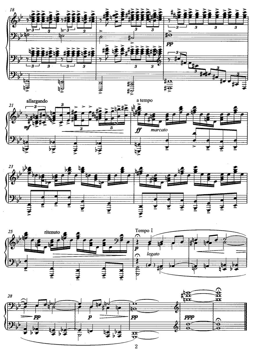 前奏曲四首（3）钢琴曲谱（图2）