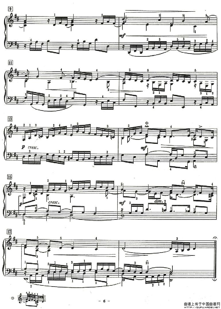 十二首小前奏曲（为初学者而作的练习曲）P6钢琴曲谱（图1）
