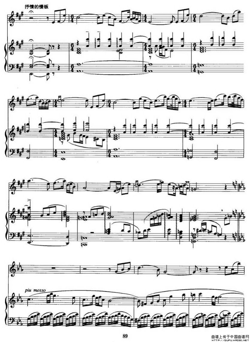 第二二胡狂想曲（二胡+钢琴伴奏）P10钢琴曲谱（图1）