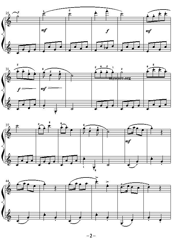 童谣（儿童钢琴小曲）钢琴曲谱（图2）
