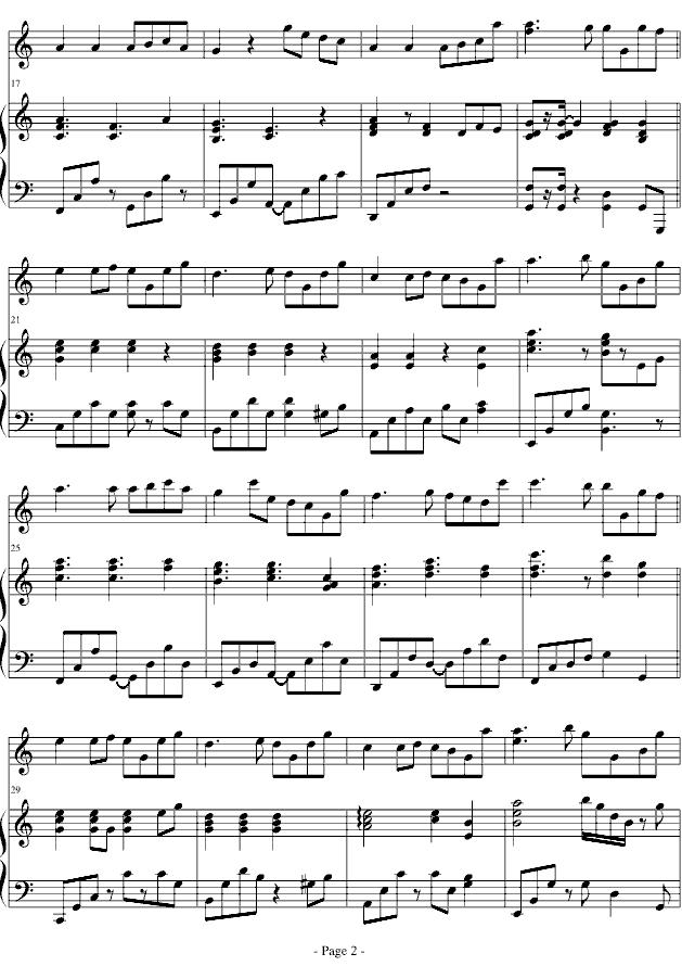 生日歌（弹唱版）钢琴曲谱（图2）