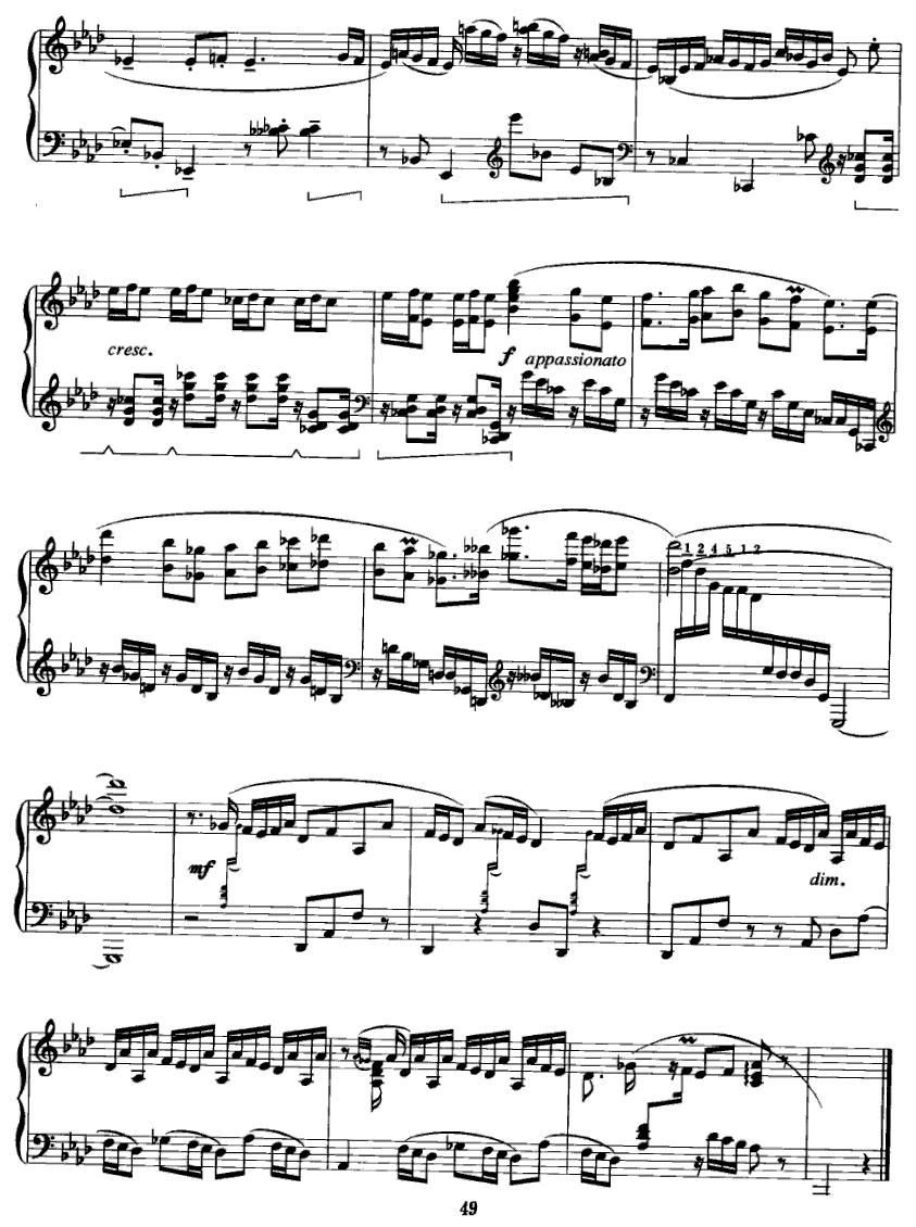 幻想曲二首 1、听评弹钢琴曲谱（图4）