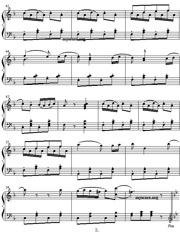 阅兵进行曲钢琴曲谱（图3）