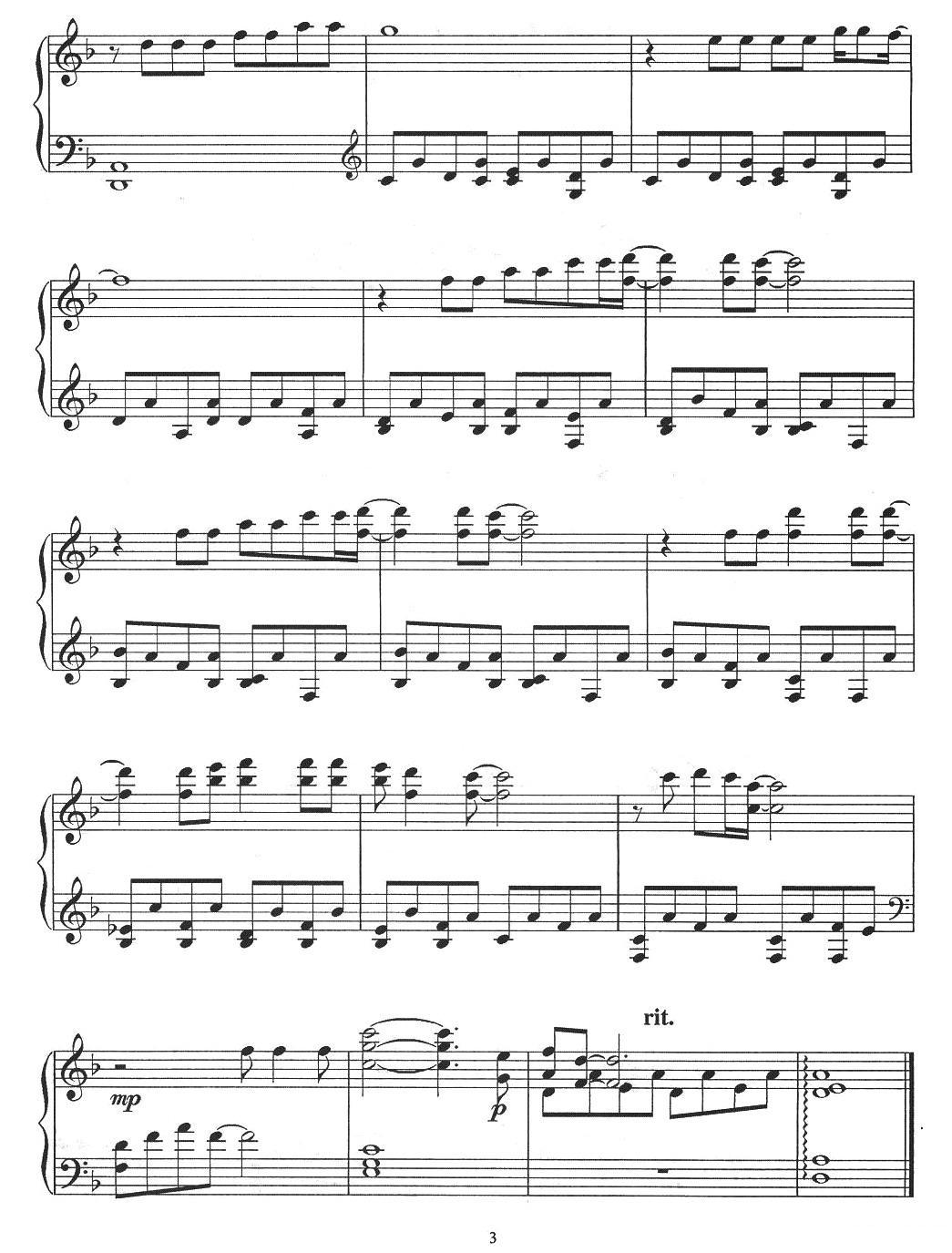The Sound Of Silence（电影《阿甘正传》主题曲）钢琴曲谱（图3）
