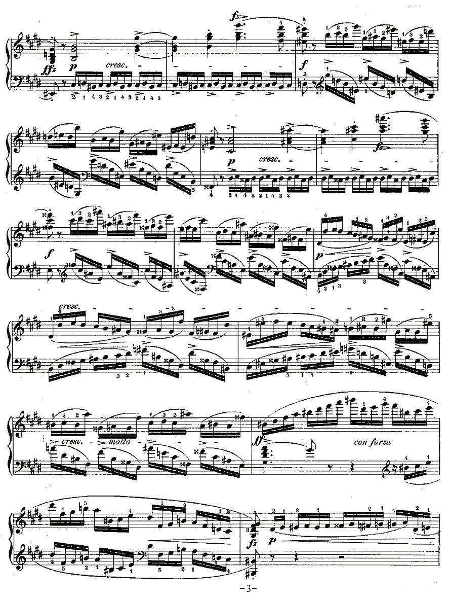 肖邦钢琴练习曲，Op.10之四钢琴曲谱（图3）
