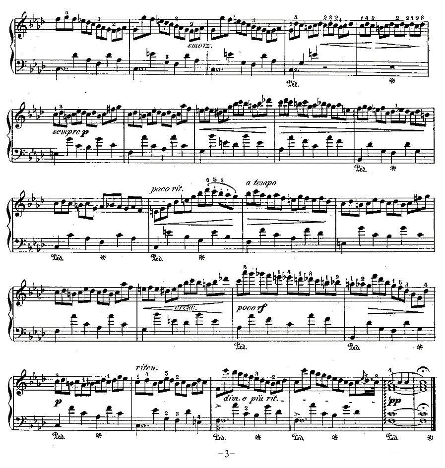 肖邦钢琴练习曲，Op.25之二钢琴曲谱（图3）
