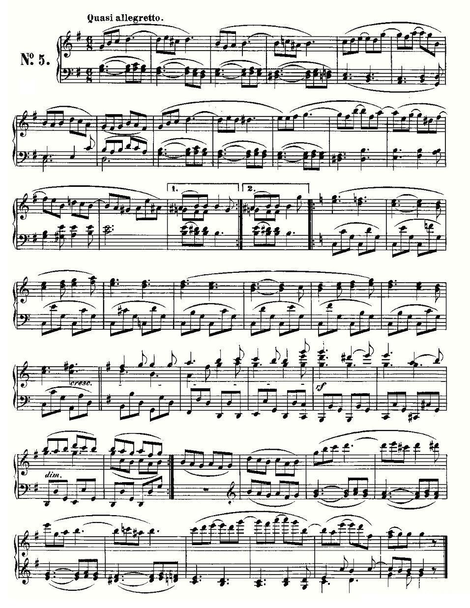 贝多芬钢琴小品Op.126 之五钢琴曲谱（图1）