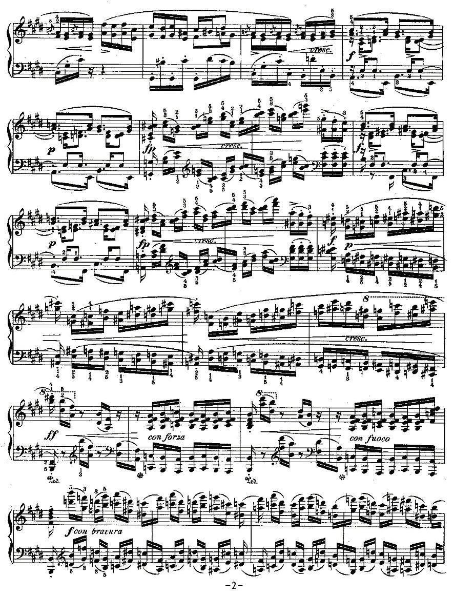 肖邦钢琴练习曲，Op.10之三钢琴曲谱（图2）
