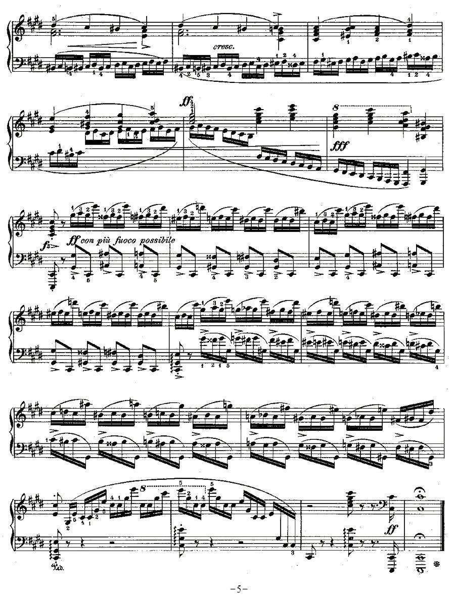 肖邦钢琴练习曲，Op.10之四钢琴曲谱（图5）