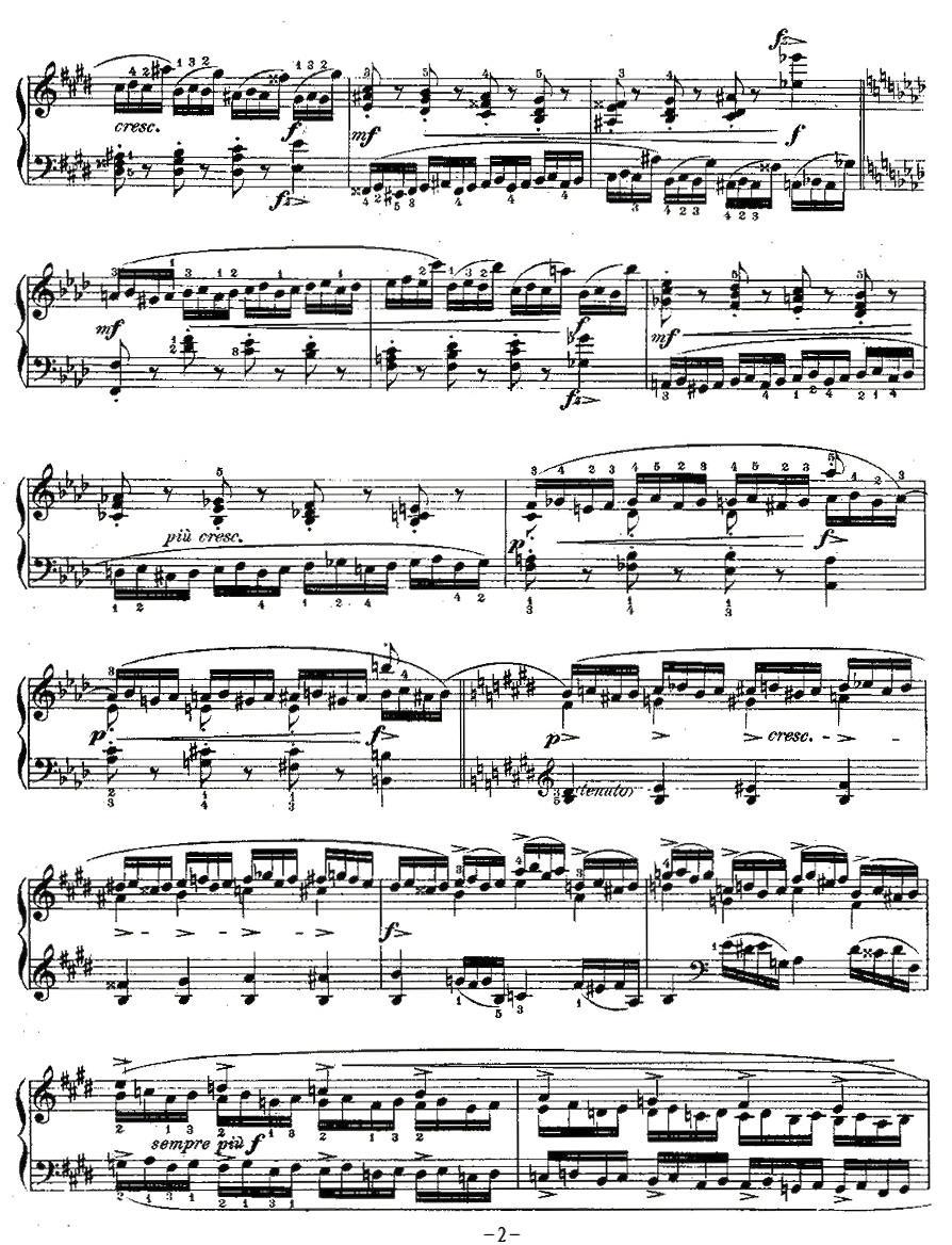 肖邦钢琴练习曲，Op.10之四钢琴曲谱（图2）